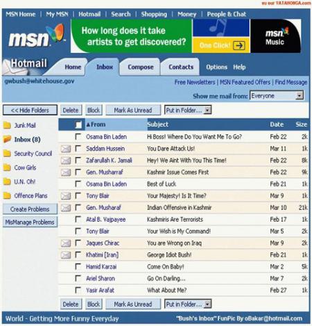 La boite email de bush